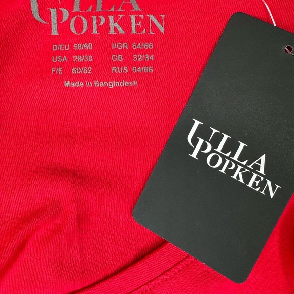 Ulla Popken V-Neck Top Tunic Tee 28 30 Red Cotton NWT - Picture 9 of 11